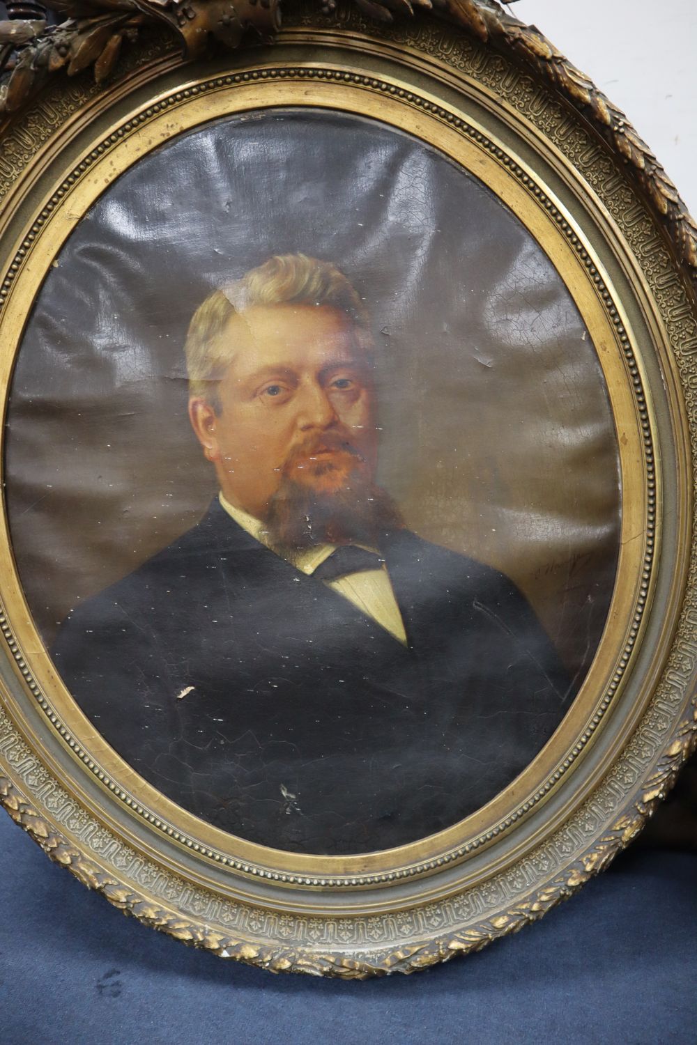 Continental School, circa 1890, oil on canvas, Portrait of a gentleman, indistinctly signed, 76 x 62cm